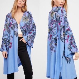 Intimately Free People Floral Kimono Topper Size Medium/Large Boho Artsy